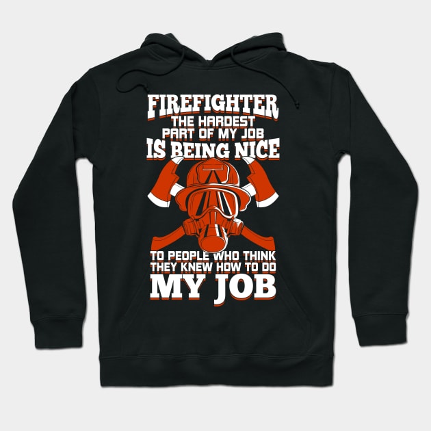 Firefighter Job Profession Firewoman Fireman Gift Hoodie by Dolde08